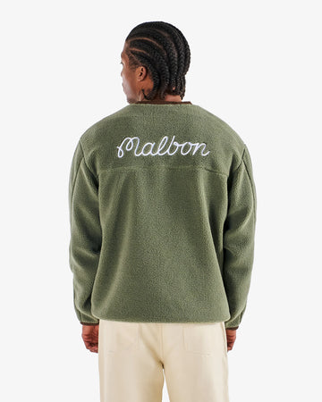 Malbon Golf Hudson Sherpa Crewneck - Olive