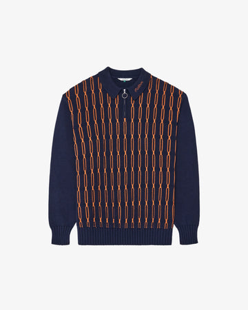 Malbon Golf Links Polo Sweater - Navy