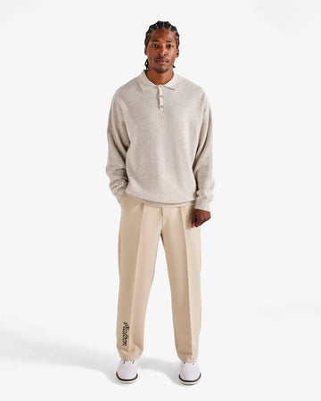 Malbon Golf Gauge Waffle Knit Polo - Ivory