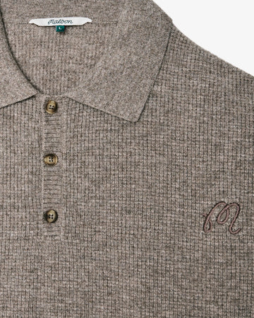 Malbon Golf Gauge Waffle Knit Polo - Taupe