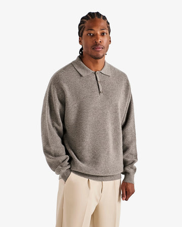 Malbon Golf Gauge Waffle Knit Polo - Taupe