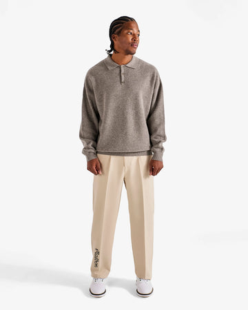 Malbon Golf Gauge Waffle Knit Polo - Taupe