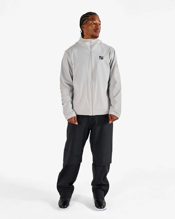 Malbon Performance Full Zip Shell Jacket- Silver