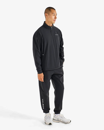 Malbon Performance Quarter Zip Shell Pullover - Black detail