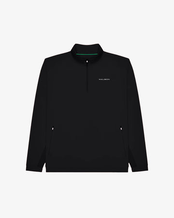Malbon Performance Quarter Zip Shell Pullover - Black