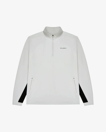 Malbon Performance Quarter Zip Shell Pullover - Silver/Black