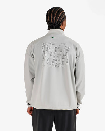 Malbon Performance Quarter Zip Shell Pullover - Silver/Black