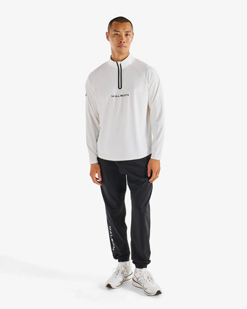 Malbon Performance Raglan Quarter Zip - White