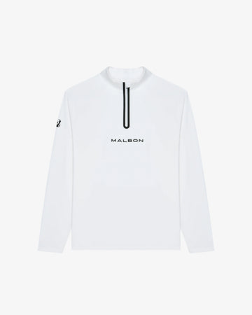 Malbon Performance Raglan Quarter Zip - White