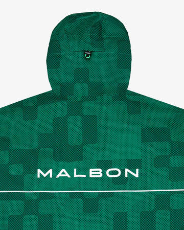 Malbon Golf Performance Full Zip Rain Jacket - Green