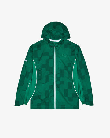 Malbon Golf Performance Full Zip Rain Jacket - Green