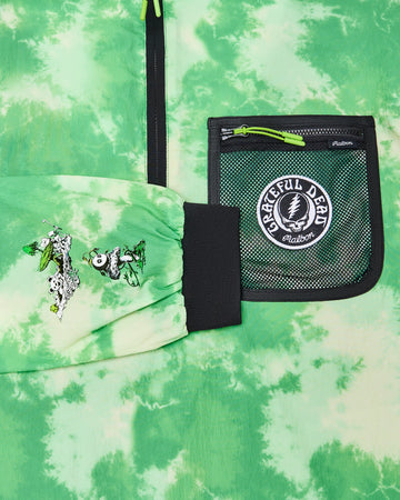 Malbon Golf Grateful Dead Cascade Windshirt - Green Tie Dye