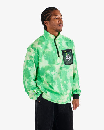 Malbon Golf Grateful Dead Cascade Windshirt - Green Tie Dye