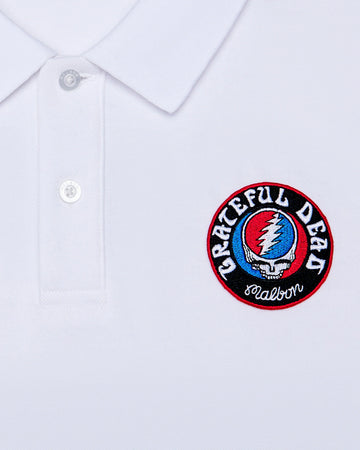 Malbon Golf Grateful Dead Stealie Polo - White