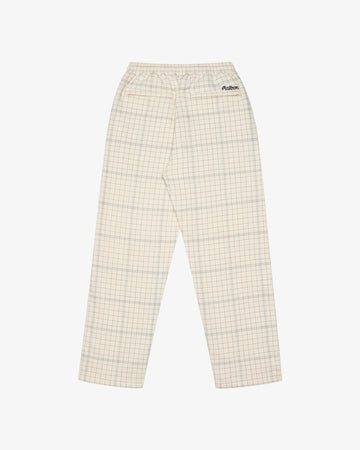 Malbon Golf Bon Script Plaid Sweat Pant - Ivory