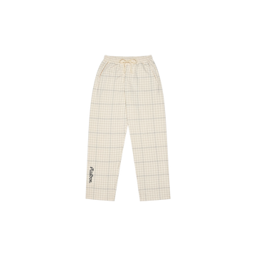 Malbon Golf Bon Script Plaid Sweat Pant - Ivory
