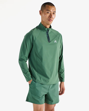Malbon Performance Raglan Quarter Zip - Forest