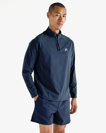 Malbon Performance Raglan Quarter Zip - Navy