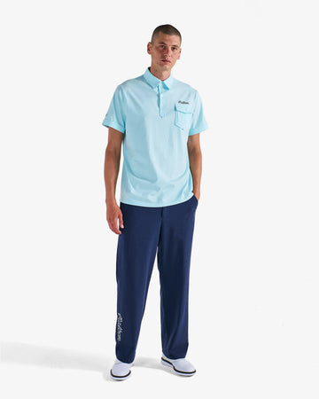 Malbon Golf x Jesper Parnevik Pocket Polo - Aqua Blue Malbon Golf x Jesper Parnevik Pocket Polo - Aqua Blue