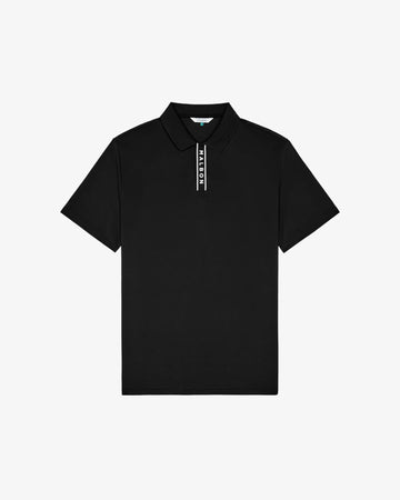 Malbon Block Placket Polo - Black
