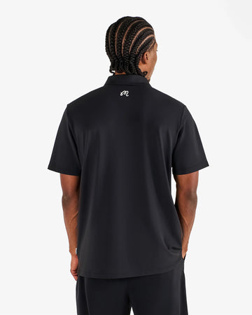Malbon Block Placket Polo - Black