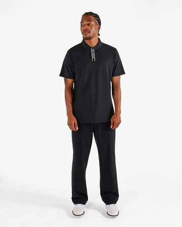 Malbon Block Placket Polo - Black
