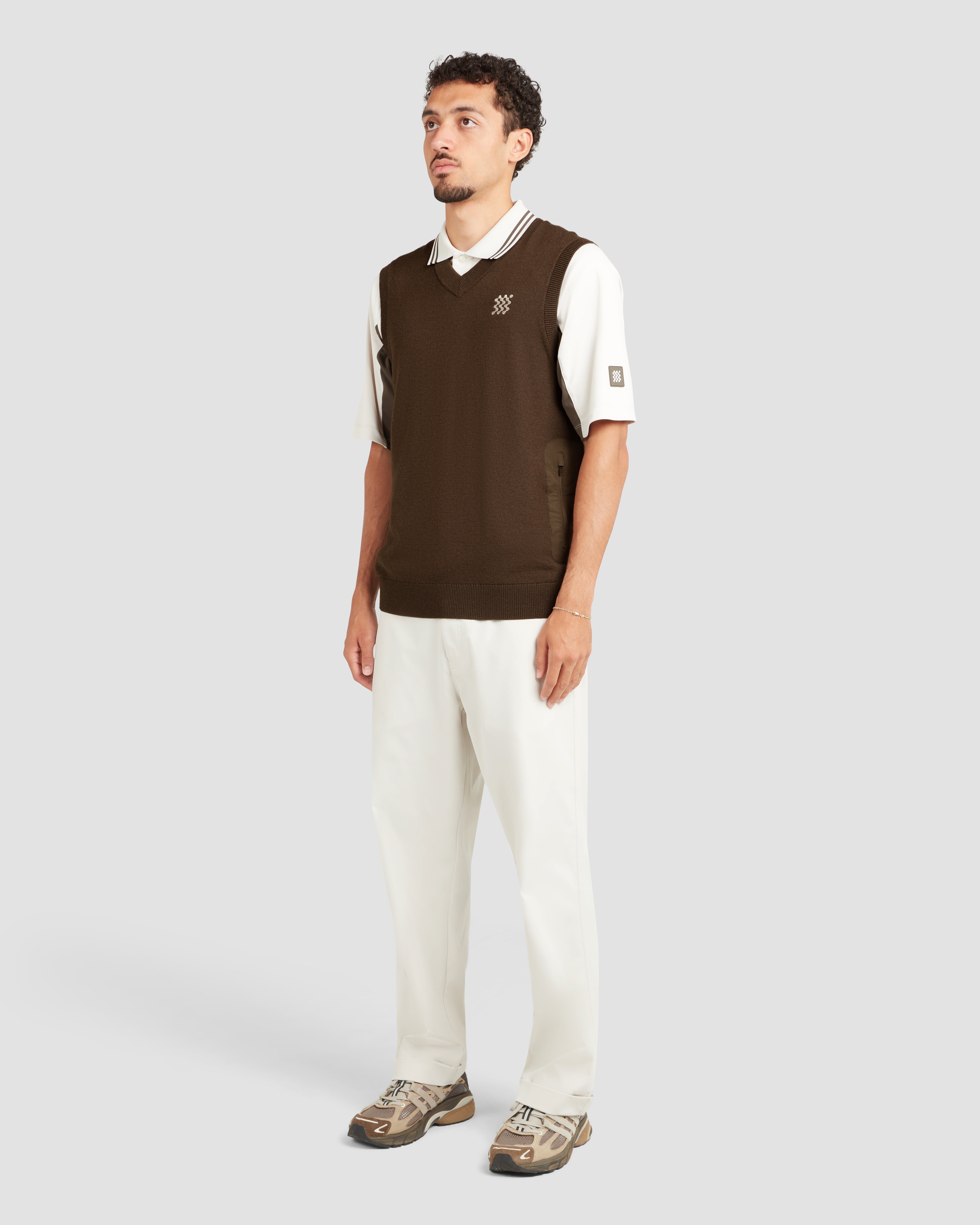 Manors Golf Merino Tech Vest - Hickory Brown – Bisque Golf