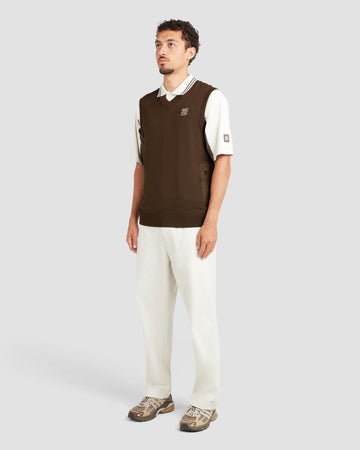 Manors Golf Merino Tech Vest - Hickory Brown