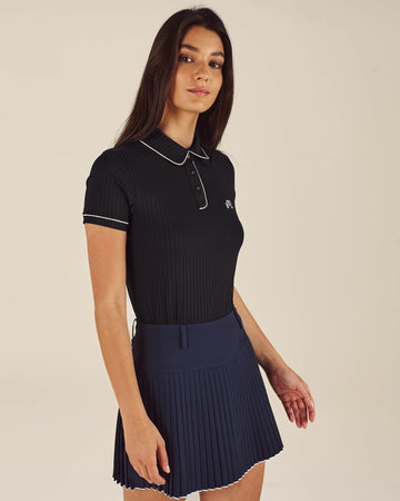 Malbon Golf Anna Polo - Black/Ivory