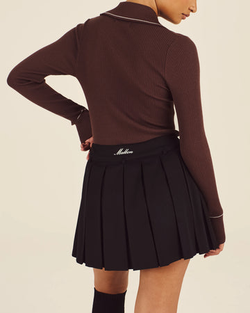 Malbon Golf Agatha Knit polo - Mahogany