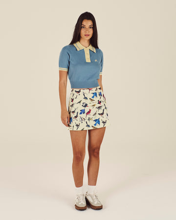 Malbon Golf Birds of Georgia Mikayla Knit Polo - Windward Blue