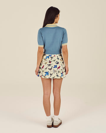 Malbon Golf Birds of Georgia Mikayla Knit Polo - Windward Blue