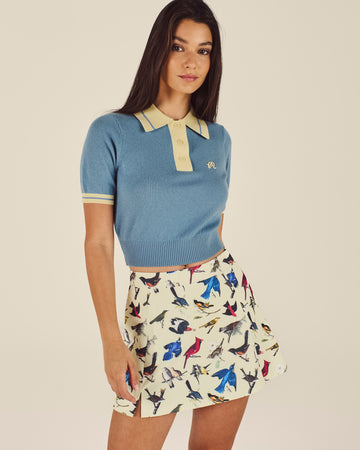 Malbon Golf Birds of Georgia Mikayla Knit Polo - Windward Blue