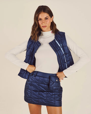 Malbon Maya Quilted Vest - Blueberry