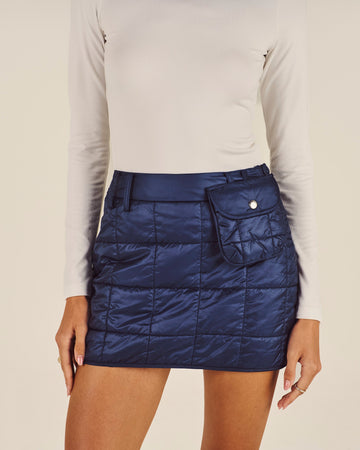 Malbon Kita Quilted Skirt - Blueberry 4