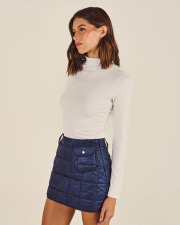 Malbon Kita Quilted Skirt - Blueberry 2