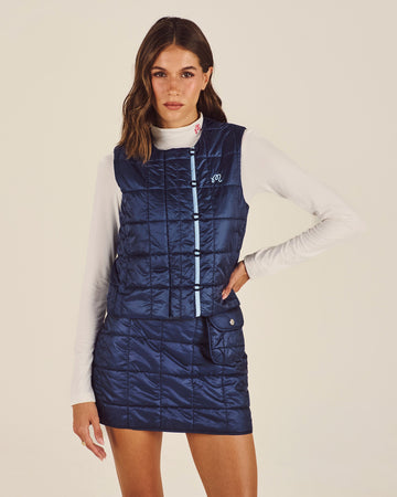 Malbon Maya Quilted Vest - Blueberry 1