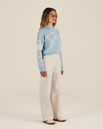 Malbon Alps Sweater - Light Blue 3