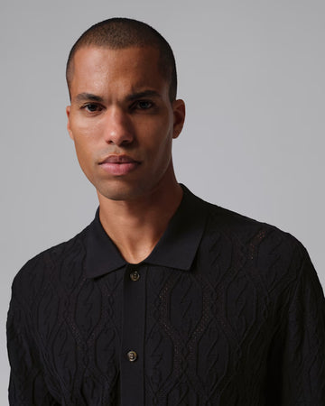 Nike Jordan Signature Men's Knit Button-Down Golf Top - Black