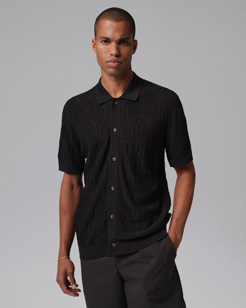 Nike Jordan Signature Men's Knit Button-Down Golf Top - Black