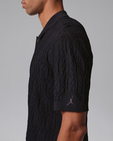 Nike Jordan Signature Men's Knit Button-Down Golf Top - Black
