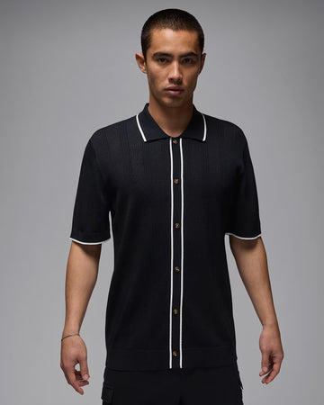Jordan Sport Men's Knit Button-Down Golf Top - Black