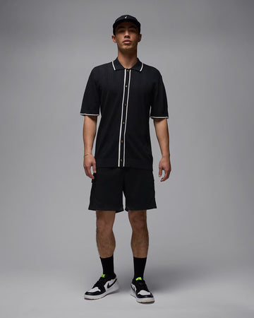 Jordan Sport Men's Knit Button-Down Golf Top - Black