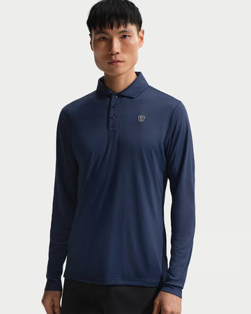 Nike Par Men's Dri-FIT Long-Sleeve Golf Polo - Navy