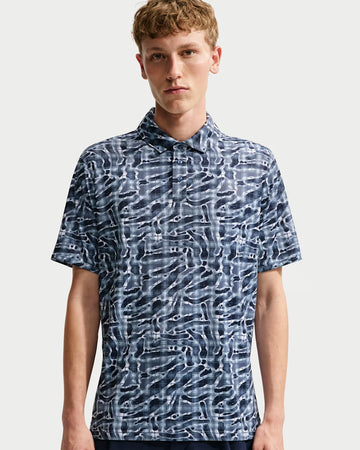 Nike Par Men's Dri-FIT Tartan Camo Print Golf Polo - Diffused Blue