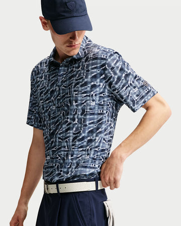Nike Par Men's Dri-FIT Tartan Camo Print Golf Polo - Diffused Blue