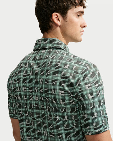 Nike Par Men's Dri-FIT Tartan Camo Print Golf Polo - Camo Green
