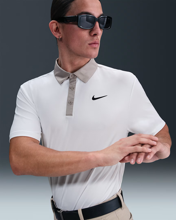 Nike Dri-FIT Tour Contrast Polo - White/College Grey Bisque Golf Nike Dri-FIT Tour Contrast Polo - White/College Grey Bisque Golf