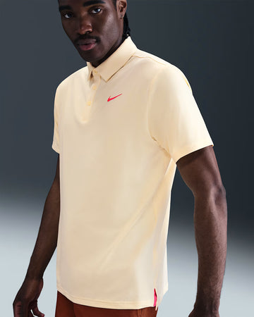 Nike Tour Men's Dri-FIT Solid Golf Polo - Muslin/Bright Crimson