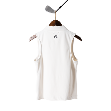 Malbon Claudia Sleeveless Polo - White – Bisque Golf Malbon Claudia Sleeveless Polo - White – Bisque Golf